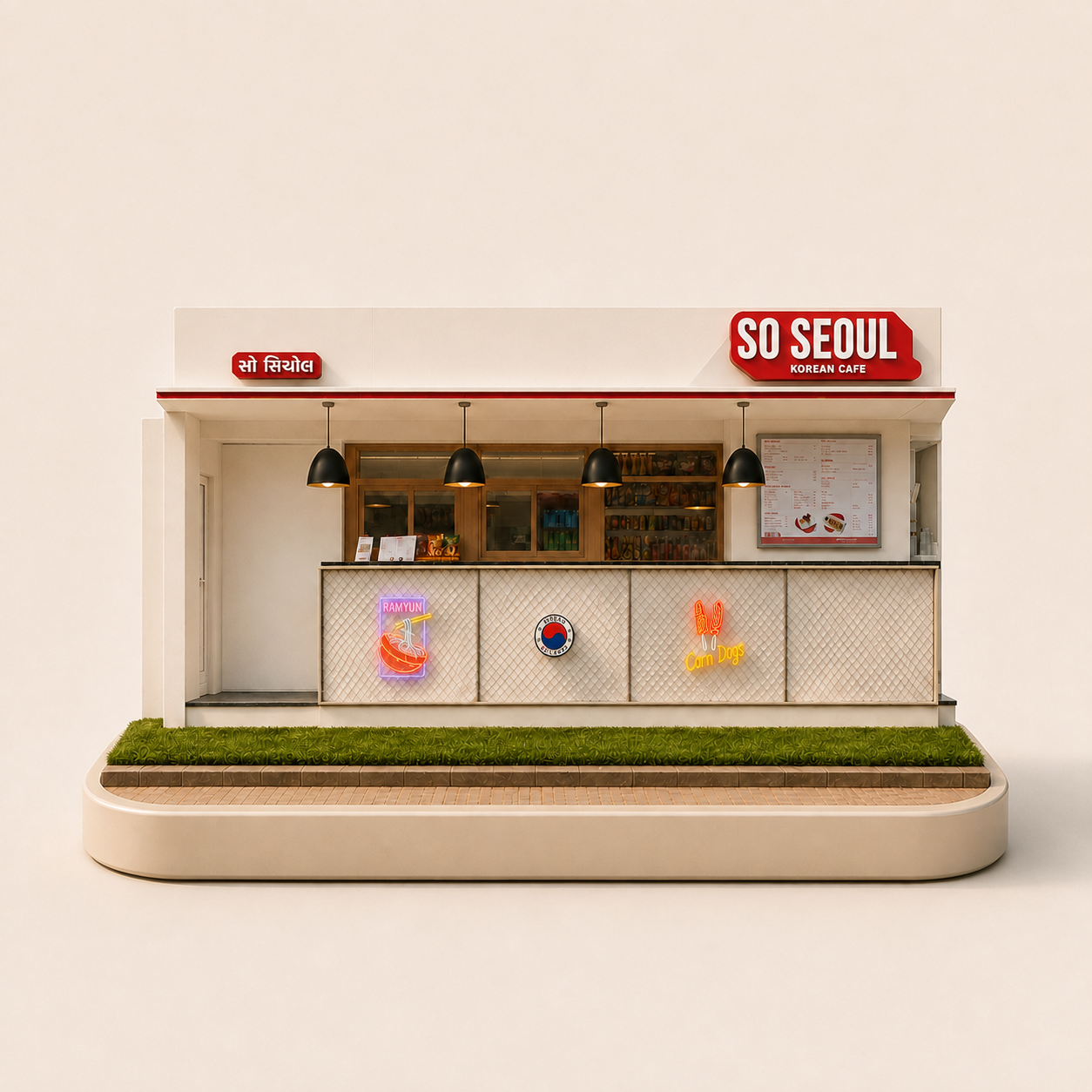 So Seoul IIM Road — miniature model of the café storefront